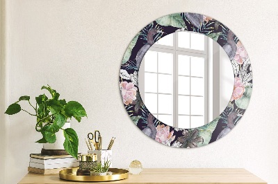 Ronde spiegel met decoratie Reigers vogels