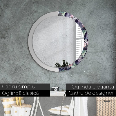 Ronde spiegel met decoratie Reigers vogels