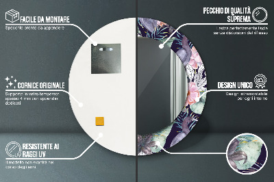 Ronde spiegel met decoratie Reigers vogels