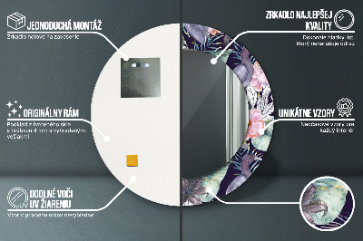 Ronde spiegel met decoratie Reigers vogels