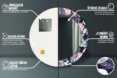 Ronde spiegel met decoratie Reigers vogels