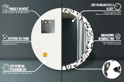 Bedrukte ronde spiegel Vlinder
