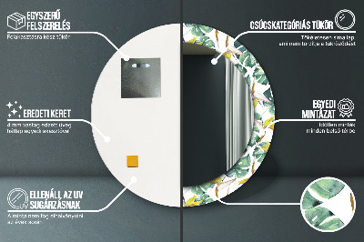 Ronde spiegel met decoratie Tropische bladeren