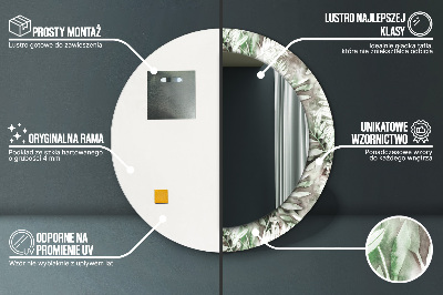 Bedrukte ronde spiegel Aquarelbladeren