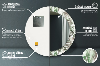 Bedrukte ronde spiegel Aquarelbladeren