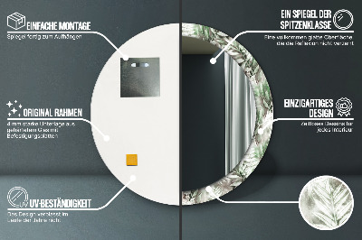 Bedrukte ronde spiegel Aquarelbladeren