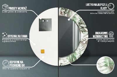 Bedrukte ronde spiegel Aquarelbladeren