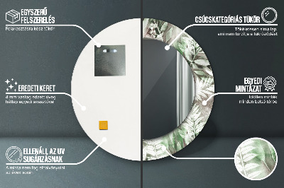 Bedrukte ronde spiegel Aquarelbladeren