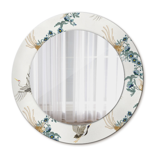 Ronde spiegel met decoratie Chinoserie