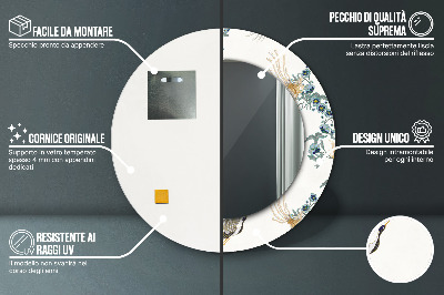 Ronde spiegel met decoratie Chinoserie