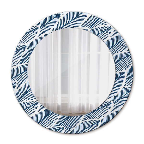 Bedrukte ronde spiegel Bladeren