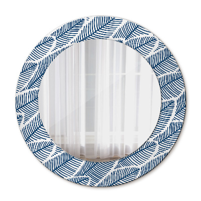 Bedrukte ronde spiegel Bladeren