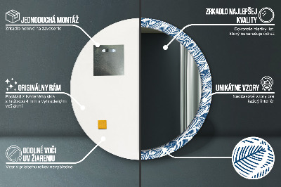 Bedrukte ronde spiegel Bladeren