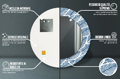 Bedrukte ronde spiegel Bladeren