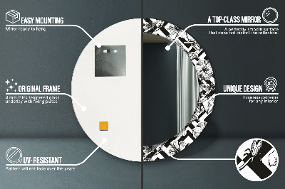 Ronde spiegel met decoratie Kolibries