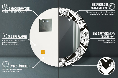 Ronde spiegel met decoratie Kolibries