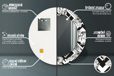 Ronde spiegel met decoratie Kolibries