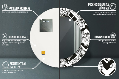 Ronde spiegel met decoratie Kolibries