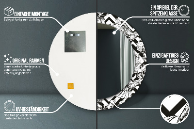 Ronde spiegel met decoratie Kolibries