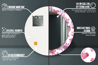 Bedrukte ronde spiegel Aquarelbloemen