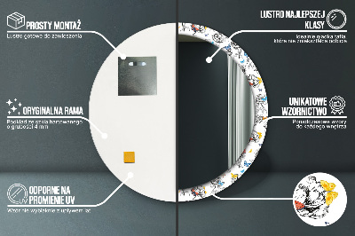 Bedrukte ronde spiegel Vlinder