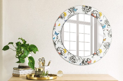 Bedrukte ronde spiegel Vlinder