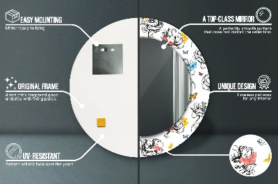 Bedrukte ronde spiegel Vlinder