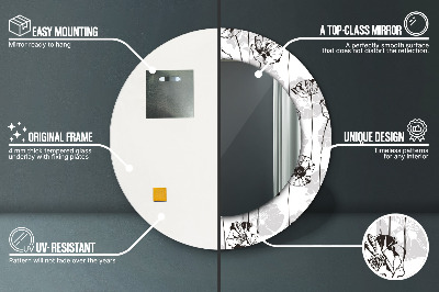 Ronde spiegel met decoratie Klaproosbloemen