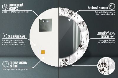 Ronde spiegel met decoratie Klaproosbloemen