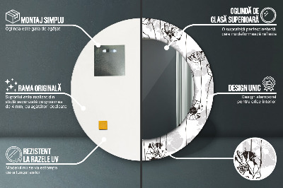 Ronde spiegel met decoratie Klaproosbloemen
