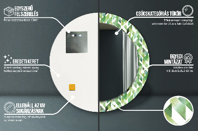 Bedrukte ronde spiegel Visgraat