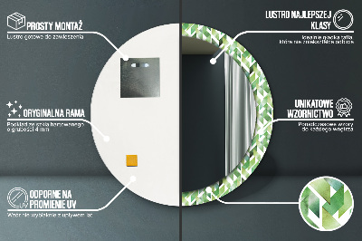 Bedrukte ronde spiegel Visgraat