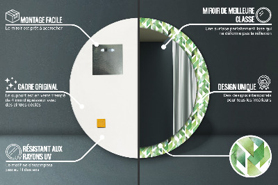 Bedrukte ronde spiegel Visgraat