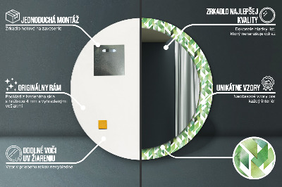 Bedrukte ronde spiegel Visgraat