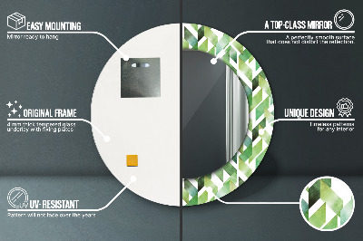 Bedrukte ronde spiegel Visgraat