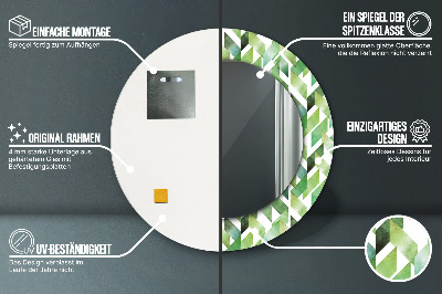 Bedrukte ronde spiegel Visgraat