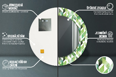 Bedrukte ronde spiegel Visgraat