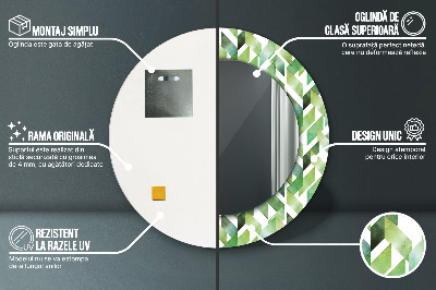 Bedrukte ronde spiegel Visgraat