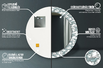 Ronde spiegel met decoratie Wolken