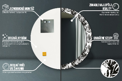 Bedrukte ronde spiegel Monstera