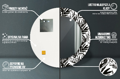 Bedrukte ronde spiegel Monstera