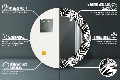 Bedrukte ronde spiegel Monstera