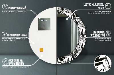 Bedrukte ronde spiegel Monstera