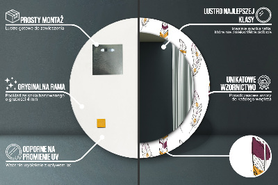 Ronde spiegel met decoratie veren