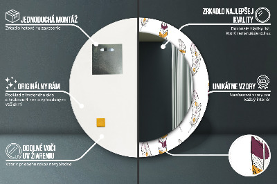 Ronde spiegel met decoratie veren