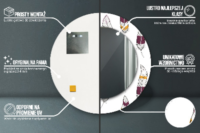 Ronde spiegel met decoratie veren