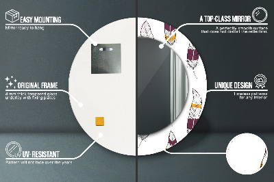 Ronde spiegel met decoratie veren