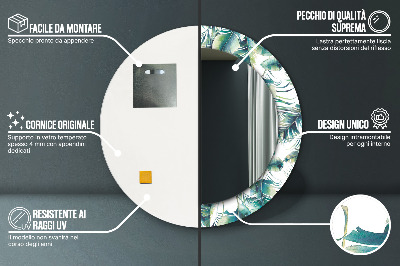 Bedrukte ronde spiegel Bladeren