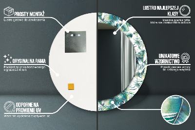 Bedrukte ronde spiegel Bladeren