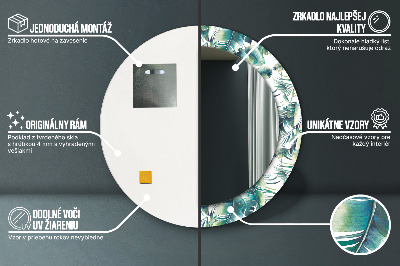 Bedrukte ronde spiegel Bladeren